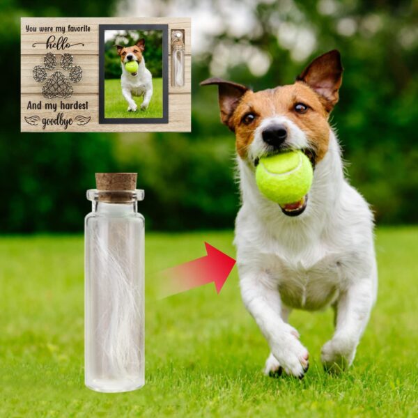 Wooden Pet Memorial Photo Frame Hair Display Stand